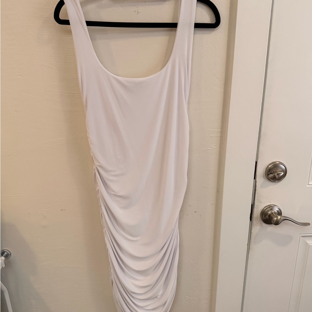 PrettyLittleThing White Backless Dress